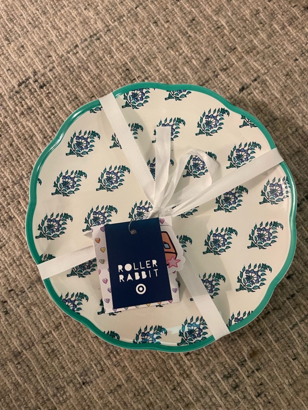 NWT Roller Rabbit x Target bouquet melamine salad plates blue - 4pc